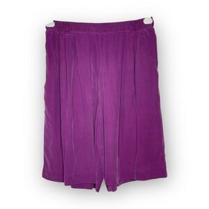 Liz Claiborne Vintage 100% Silk Wide Leg Bermuda Shorts Purple Women’s Size 8
